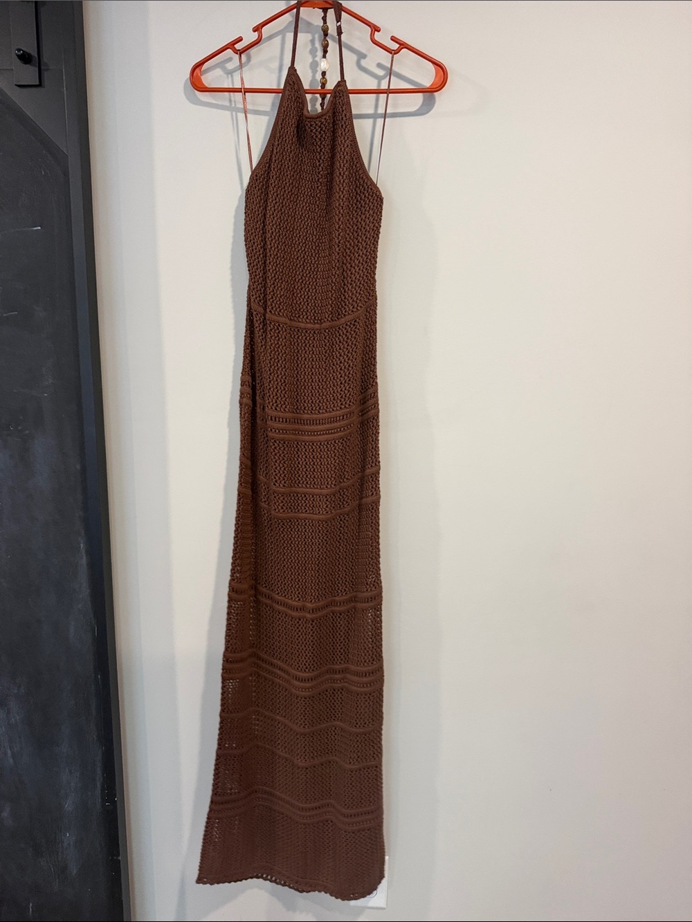 Abercrombie Brown Knit Halter Maxi Dress